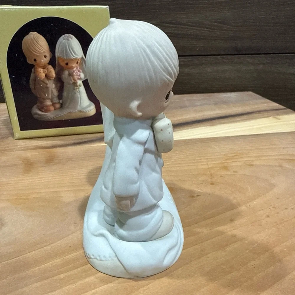 Precious Moments Cream Bride and Groom Wedding Figurine Cake Topper
